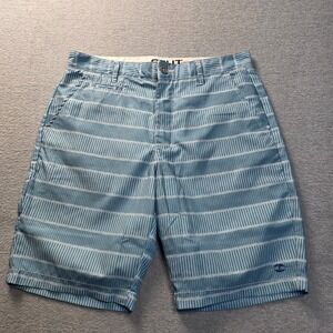 Split Hybrid Board Shorts Mens 32 Blue Striped Swim Surf Hybrid Shorts Casual
